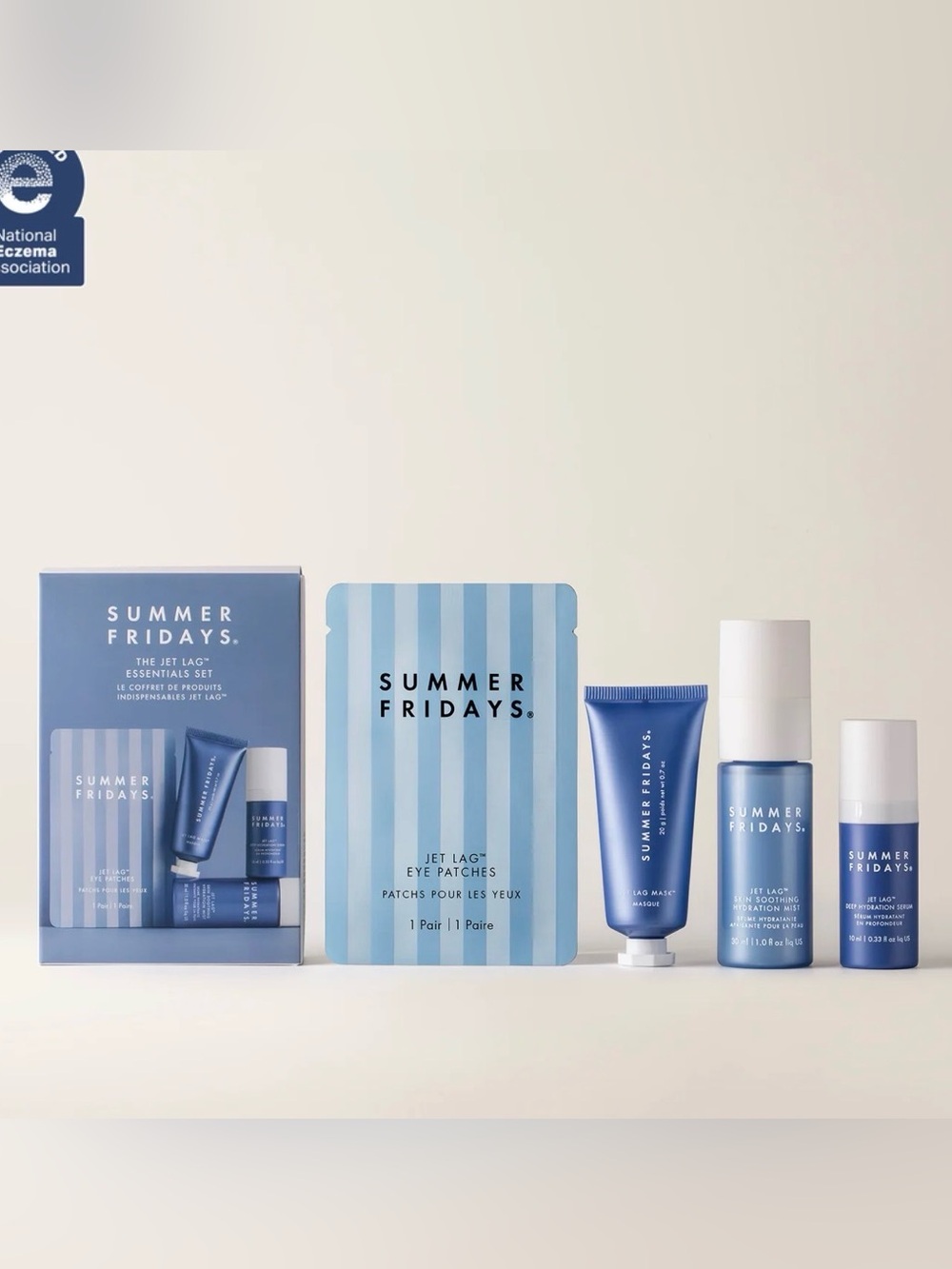 Summer Fridays Blue Jet Lag Eye Patches & Mini Skincare Set